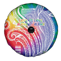 Aloha Pride Rainbow Tie Dye Spare Tire Cover Humpback Whale - Love is Love