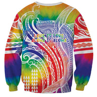 Aloha Pride Rainbow Tie Dye Sweatshirt Humpback Whale - Love is Love