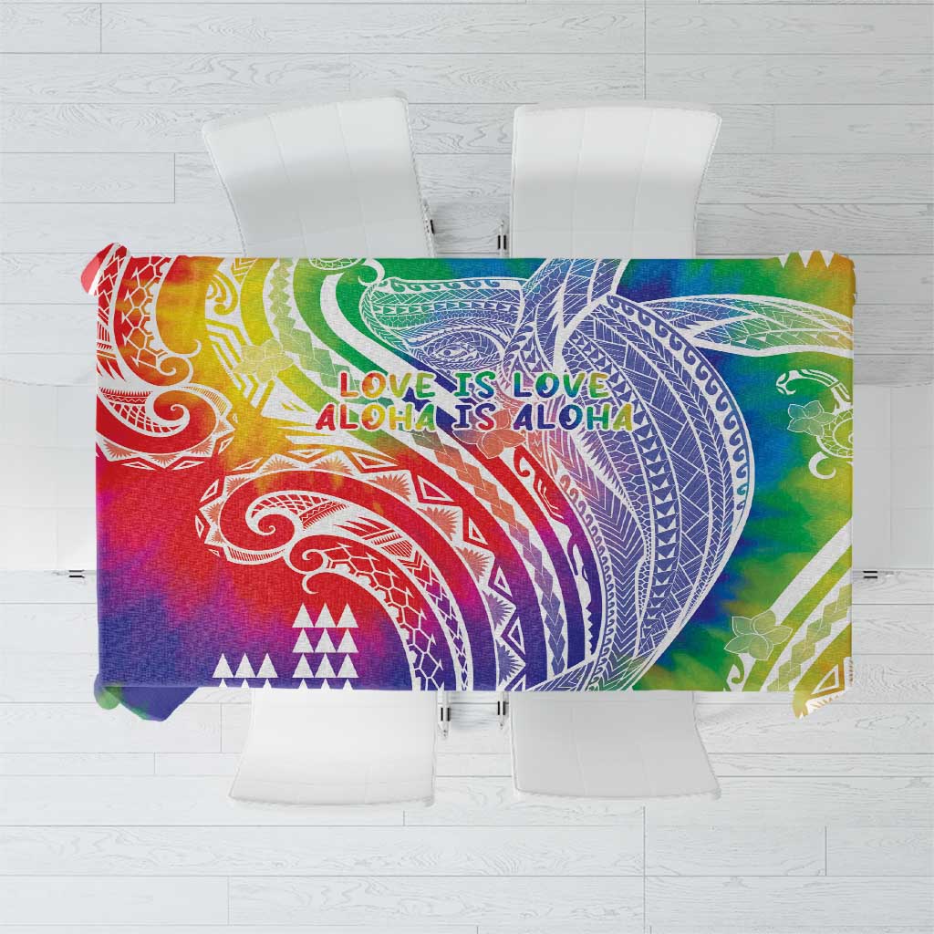 Aloha Pride Rainbow Tie Dye Tablecloth Humpback Whale - Love is Love LT7 Colorful - Polynesian Pride