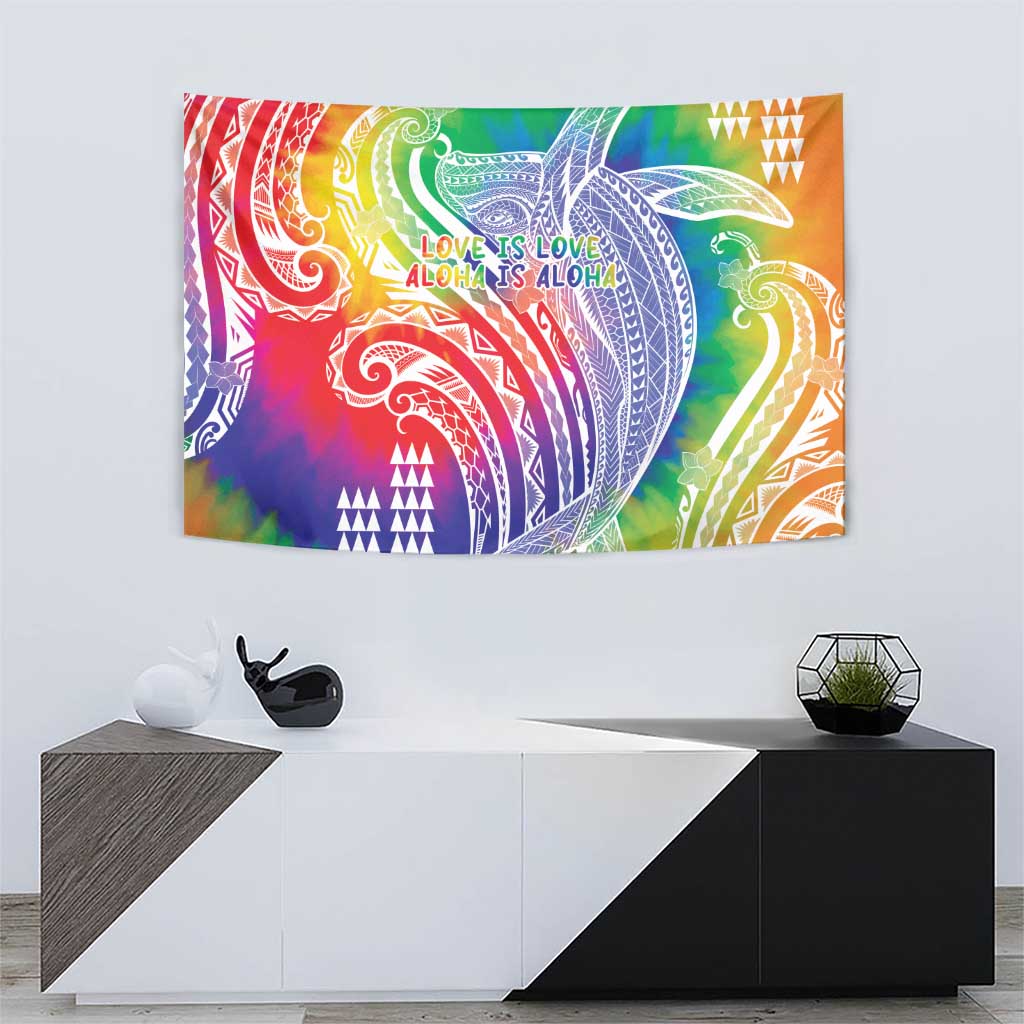 Aloha Pride Rainbow Tie Dye Tapestry Humpback Whale - Love is Love