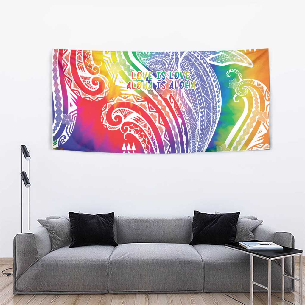 Aloha Pride Rainbow Tie Dye Tapestry Humpback Whale - Love is Love