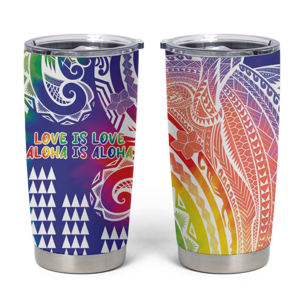 Aloha Pride Rainbow Tie Dye Tumbler Cup Humpback Whale - Love is Love LT7 Colorful - Polynesian Pride
