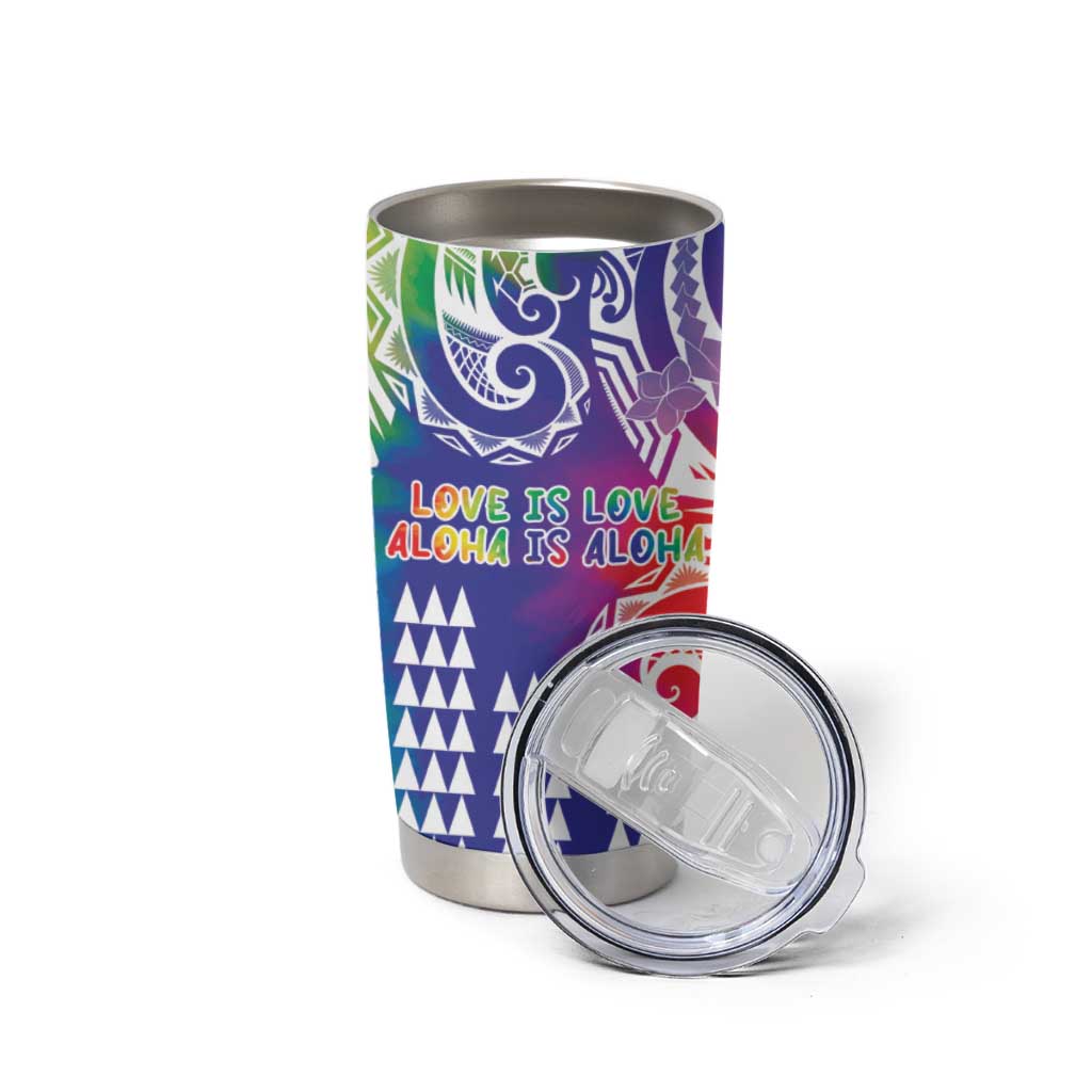 Aloha Pride Rainbow Tie Dye Tumbler Cup Humpback Whale - Love is Love LT7 - Polynesian Pride