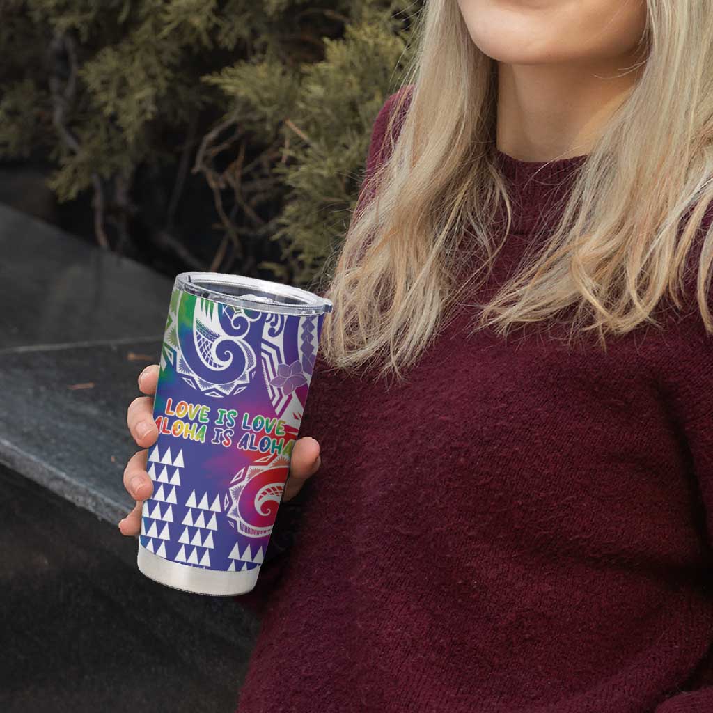 Aloha Pride Rainbow Tie Dye Tumbler Cup Humpback Whale - Love is Love LT7 - Polynesian Pride