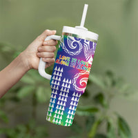 Aloha Pride Rainbow Tie Dye Tumbler With Handle Humpback Whale - Love is Love LT7 - Polynesian Pride