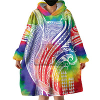 Aloha Pride Rainbow Tie Dye Wearable Blanket Hoodie Humpback Whale - Love is Love