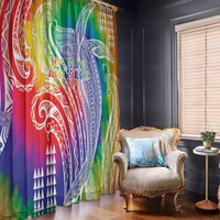 Aloha Pride Rainbow Tie Dye Window Curtain Humpback Whale - Love is Love