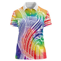 Aloha Pride Rainbow Tie Dye Women Polo Shirt Humpback Whale - Love is Love