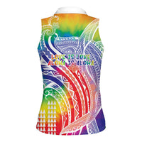 Aloha Pride Rainbow Tie Dye Women Sleeveless Polo Shirt Humpback Whale - Love is Love LT7 - Polynesian Pride