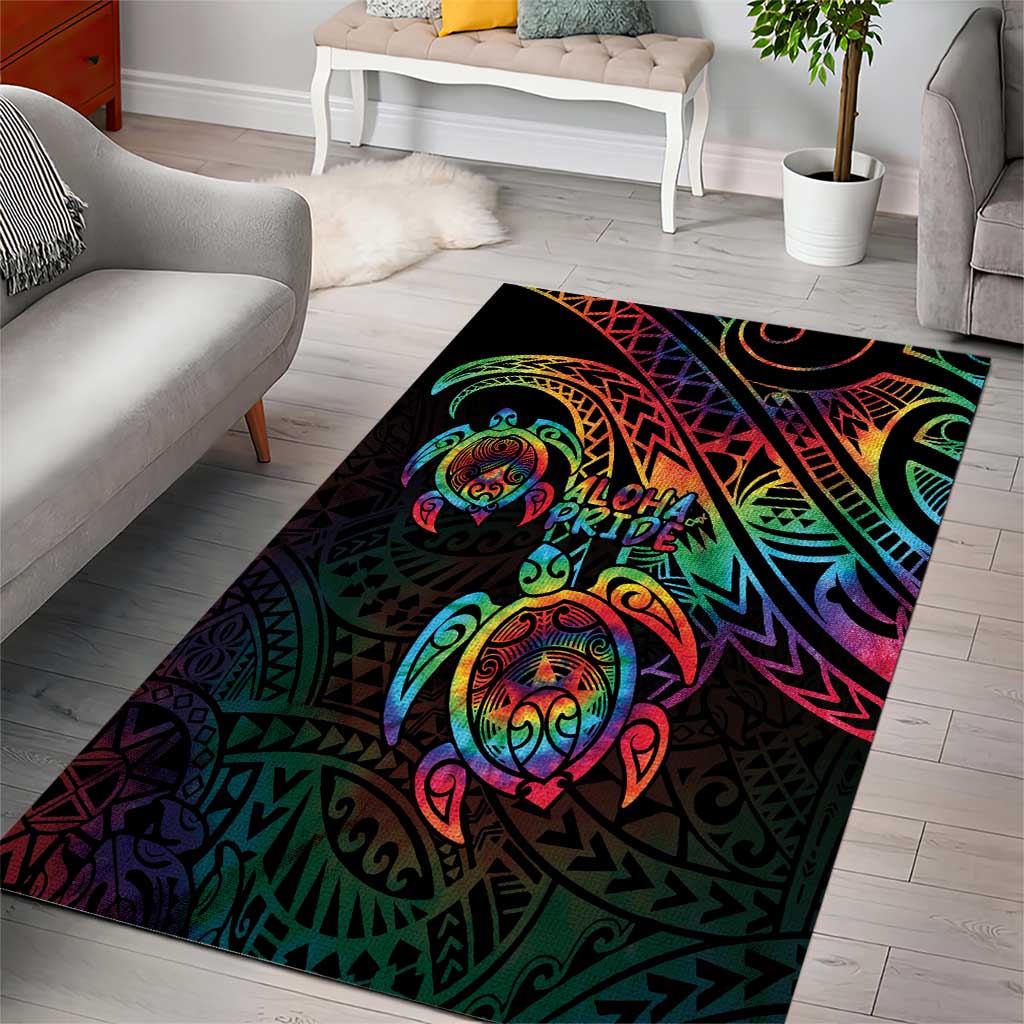 Hawaii Pride Area Rug Rainbow Swirls