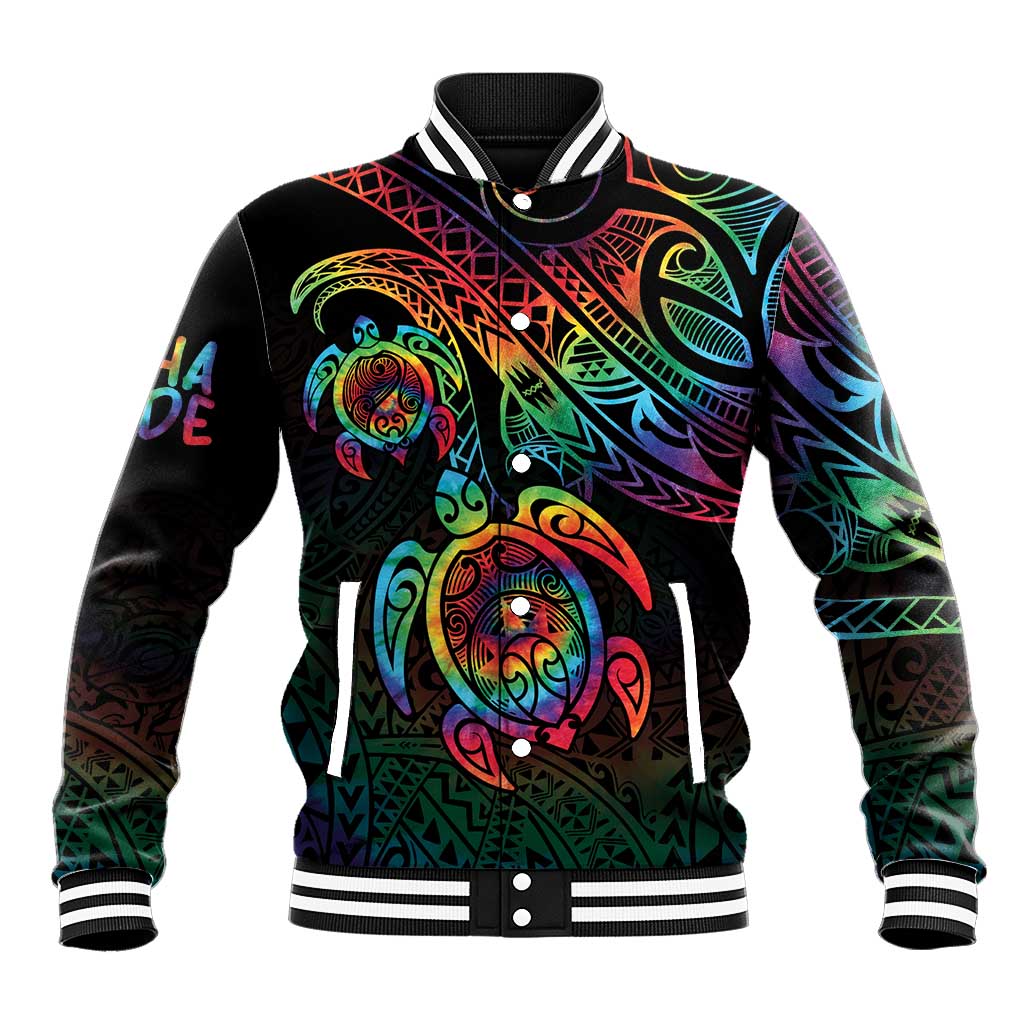 Hawaii Pride Baseball Jacket Rainbow Swirls