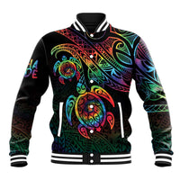 Hawaii Pride Baseball Jacket Rainbow Swirls