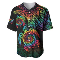 Hawaii Pride Baseball Jersey Rainbow Swirls LT7 Colorful - Polynesian Pride
