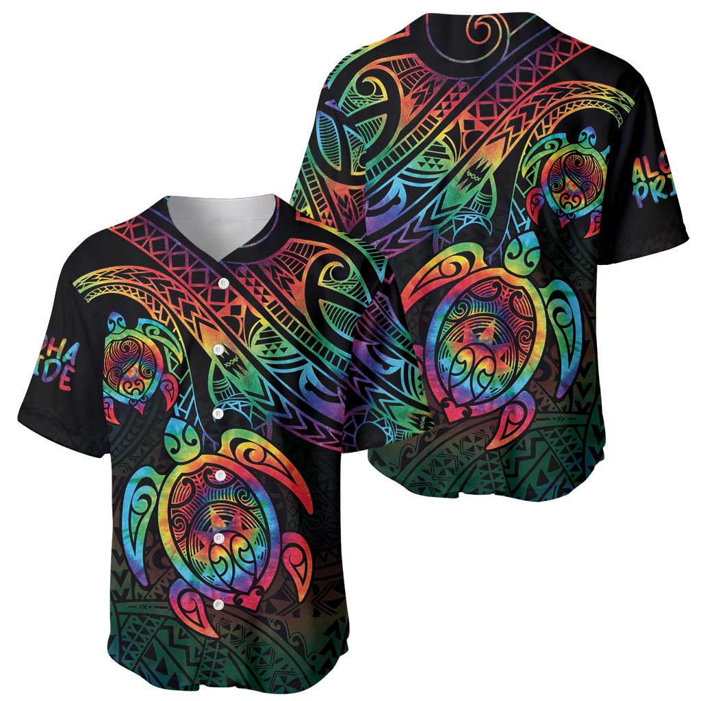 Hawaii Pride Baseball Jersey Rainbow Swirls LT7 - Polynesian Pride