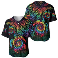 Hawaii Pride Baseball Jersey Rainbow Swirls LT7 - Polynesian Pride
