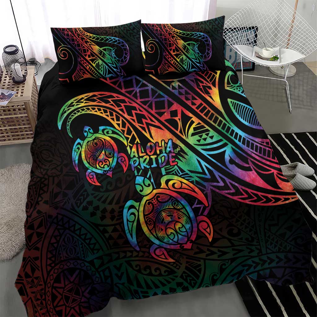 Hawaii Pride Bedding Set Rainbow Swirls