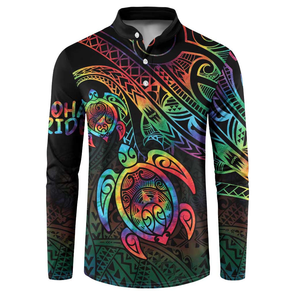 Hawaii Pride Button Sweatshirt Rainbow Swirls