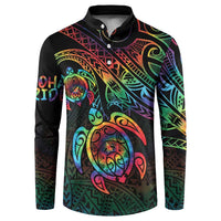 Hawaii Pride Button Sweatshirt Rainbow Swirls