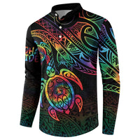 Hawaii Pride Button Sweatshirt Rainbow Swirls