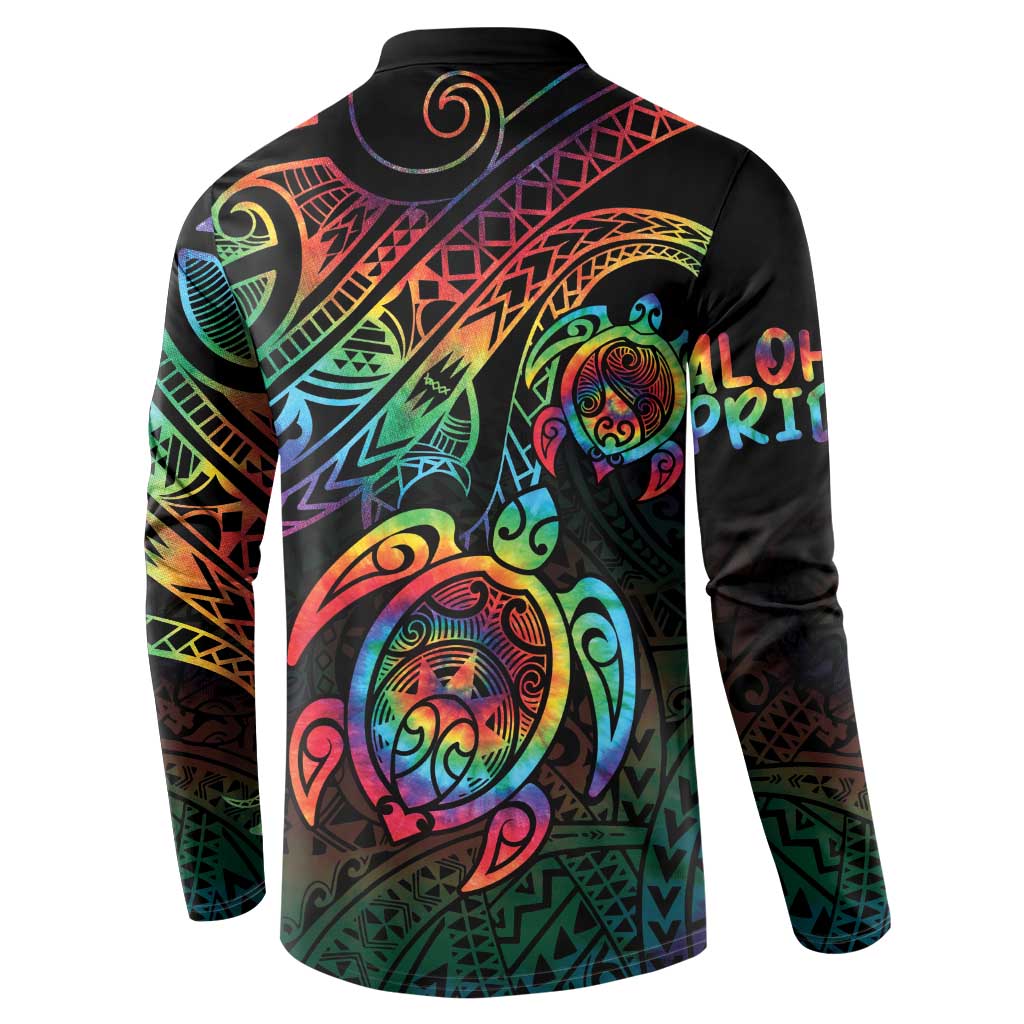 Hawaii Pride Button Sweatshirt Rainbow Swirls