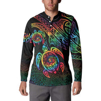 Hawaii Pride Button Sweatshirt Rainbow Swirls