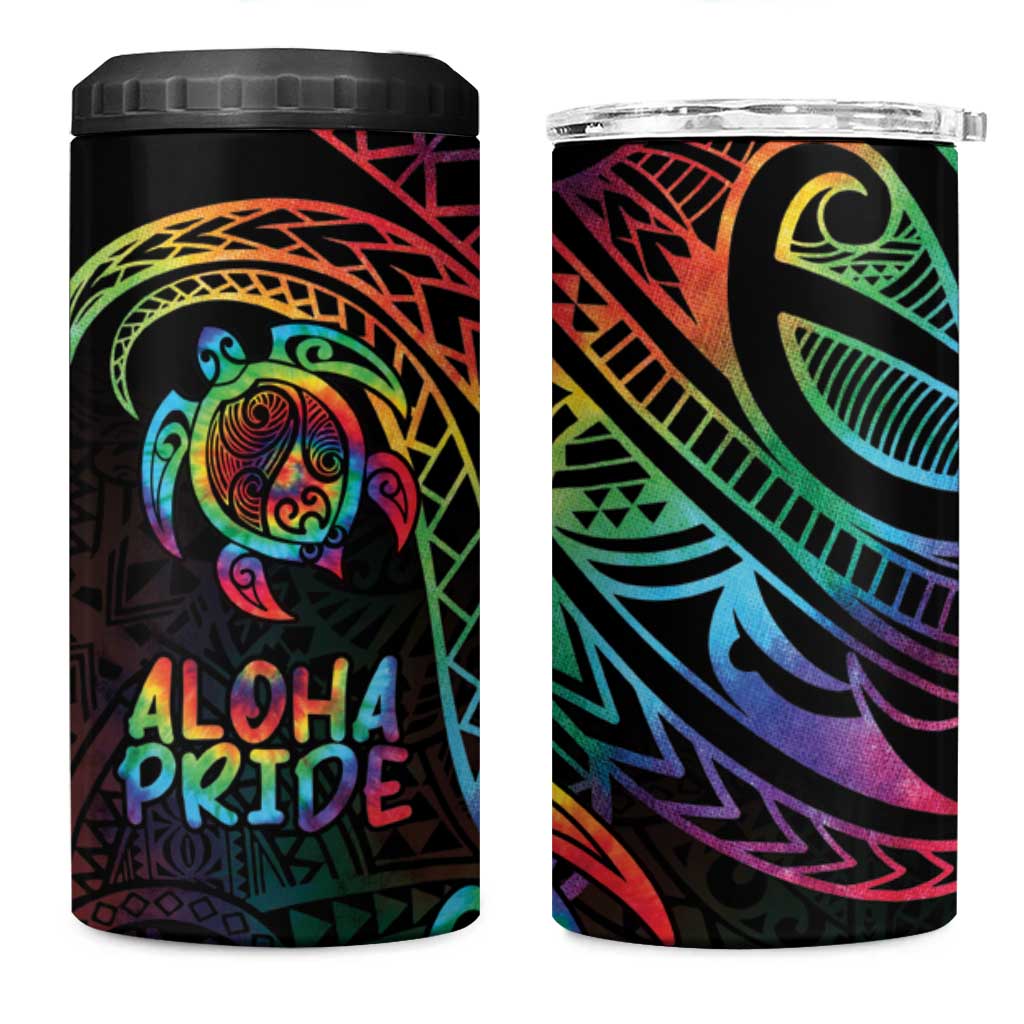 Hawaii Pride 4 in 1 Can Cooler Tumbler Rainbow Swirls