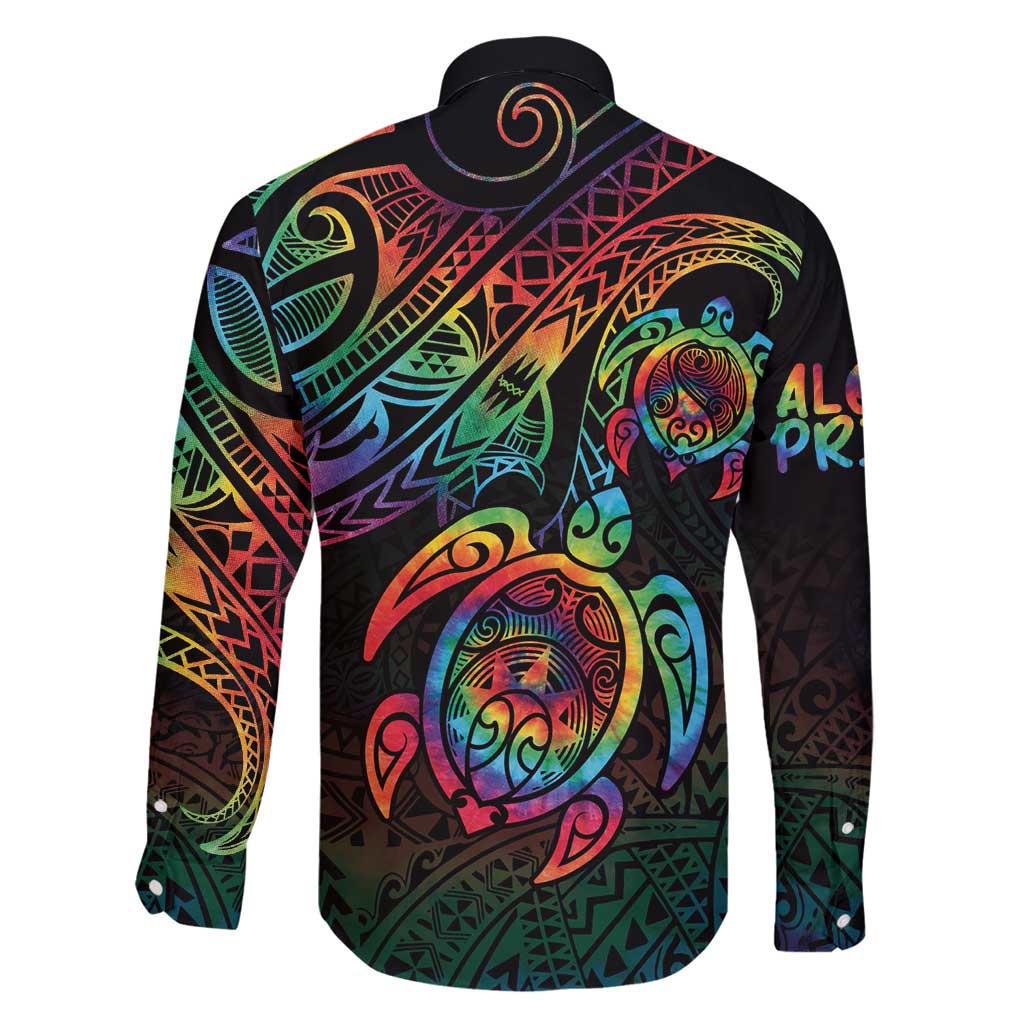 Hawaii Pride Family Matching Mermaid Dress and Hawaiian Shirt Rainbow Swirls LT7 - Polynesian Pride