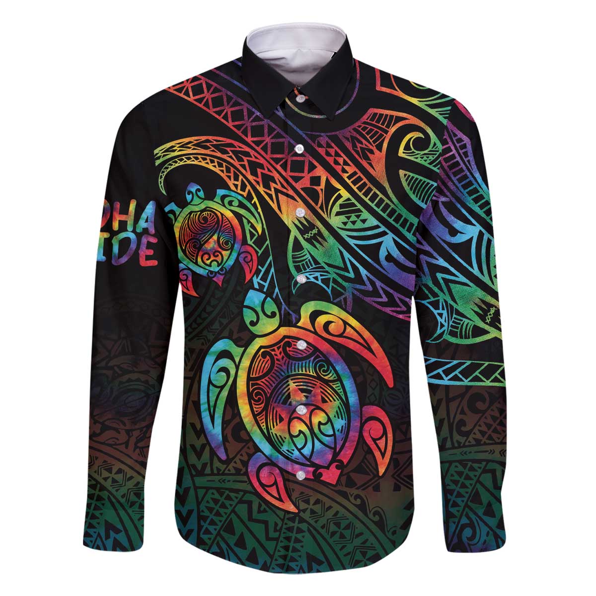 Hawaii Pride Family Matching Off The Shoulder Long Sleeve Dress and Hawaiian Shirt Rainbow Swirls