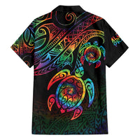 Hawaii Pride Family Matching Tank Maxi Dress and Hawaiian Shirt Rainbow Swirls LT7 - Polynesian Pride