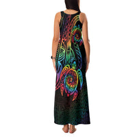 Hawaii Pride Family Matching Tank Maxi Dress and Hawaiian Shirt Rainbow Swirls LT7 - Polynesian Pride