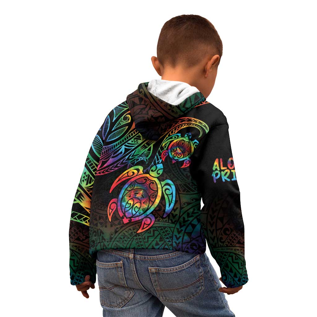 Hawaii Pride Kid Hoodie Rainbow Swirls