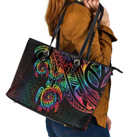 Hawaii Pride Leather Tote Bag Rainbow Swirls LT7 - Polynesian Pride
