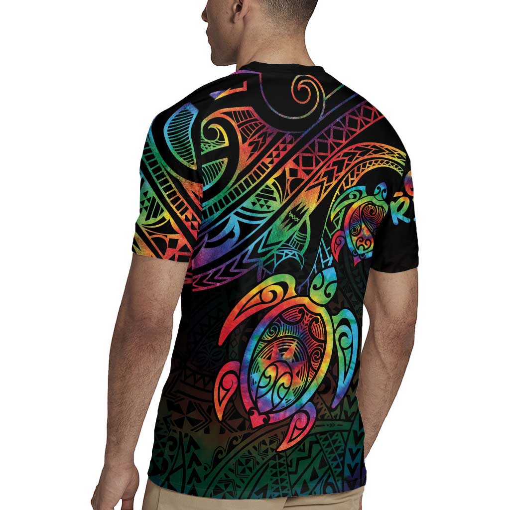 Hawaii Pride Rugby Jersey Rainbow Swirls LT7 - Polynesian Pride
