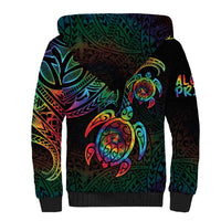 Hawaii Pride Sherpa Hoodie Rainbow Swirls
