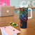 Hawaii Pride Tumbler With Handle Rainbow Swirls