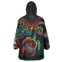 Hawaii Pride Wearable Blanket Hoodie Rainbow Swirls