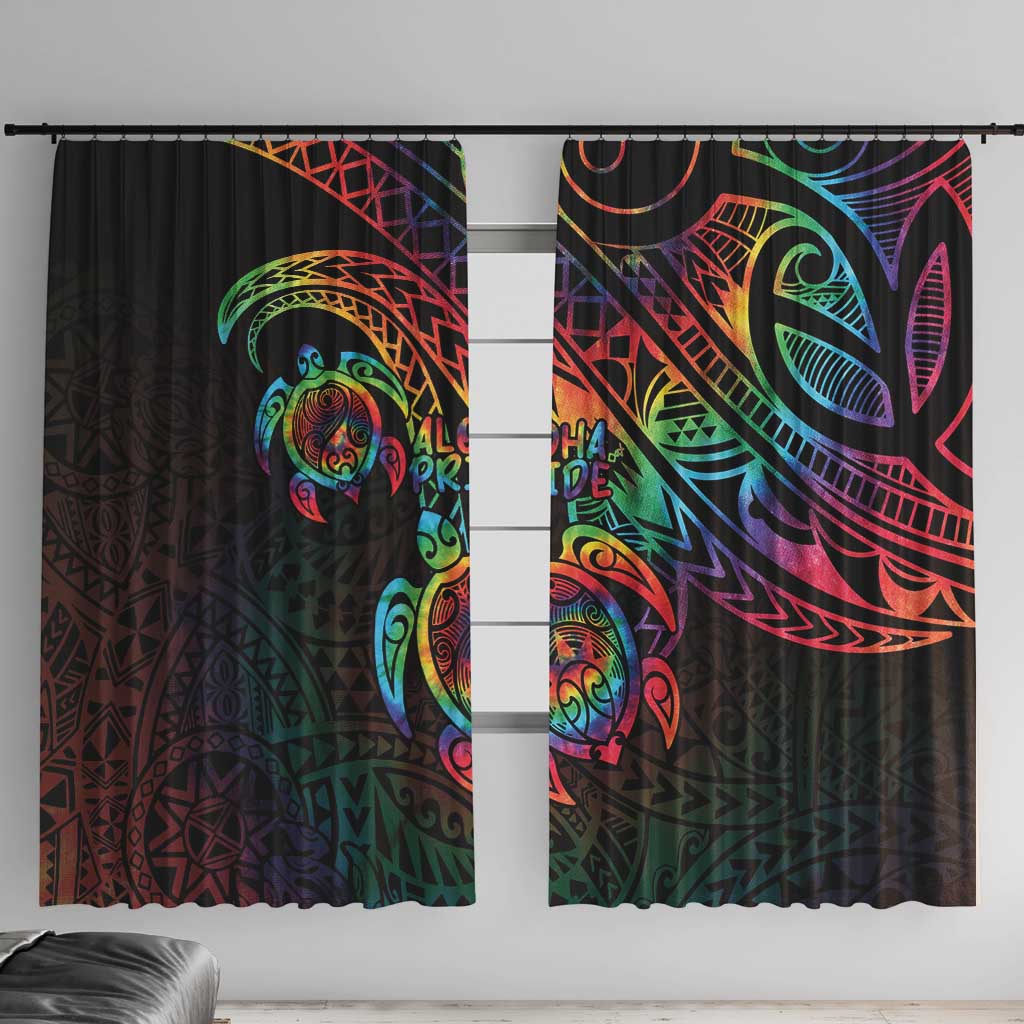 Hawaii Pride Window Curtain Rainbow Swirls