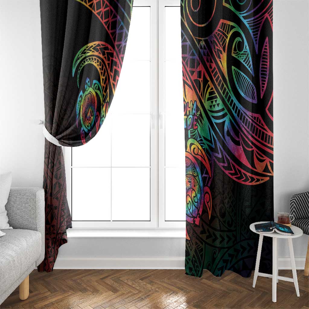 Hawaii Pride Window Curtain Rainbow Swirls