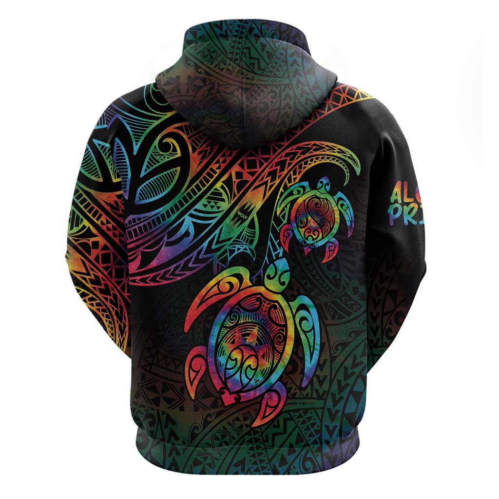 Hawaii Pride Zip Hoodie Rainbow Swirls