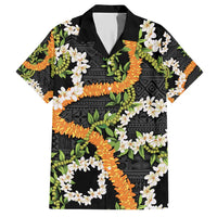 Aloha Festive Hawaii Hawaiian Shirt Mokihana - Maile and Ilima on Black - Polynesian Pride