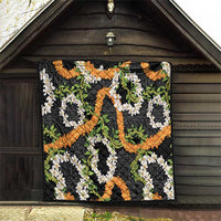 Aloha Festive Hawaii Quilt Mokihana - Maile and Ilima on Black - Polynesian Pride