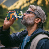 Aloha Festive Hawaii 4 in 1 Can Cooler Tumbler Mokihana - Maile and Ilima on Navy Blue - Polynesian Pride