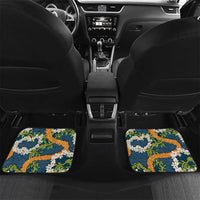 Aloha Festive Hawaii Car Mats Mokihana - Maile and Ilima on Navy Blue - Polynesian Pride
