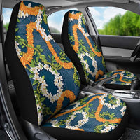 Aloha Festive Hawaii Car Seat Cover Mokihana - Maile and Ilima on Navy Blue - Polynesian Pride