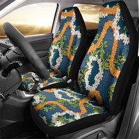 Aloha Festive Hawaii Car Seat Cover Mokihana - Maile and Ilima on Navy Blue - Polynesian Pride