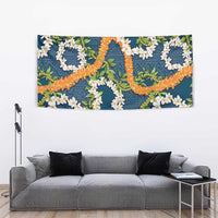 Aloha Festive Hawaii Tapestry Mokihana - Maile and Ilima on Navy Blue - Polynesian Pride