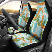 Aloha Festive Hawaii Car Seat Cover Mokihana - Maile and Ilima on Turquoise - Polynesian Pride