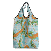 Aloha Festive Hawaii Grocery Bag Mokihana - Maile and Ilima on Turquoise - Polynesian Pride