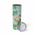 Aloha Festive Hawaii Skinny Tumbler Mokihana - Maile and Ilima on Turquoise - Polynesian Pride