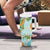Aloha Festive Hawaii Tumbler With Handle Mokihana - Maile and Ilima on Turquoise - Polynesian Pride